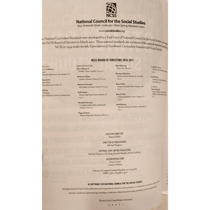 National Curriculum Standards for Social Studies NCSS Bulletin 111 Paperback