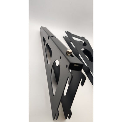 4 -Black Metal Shelf Brackets, Double Track -12 " long -4" tall - 3/4" Wide