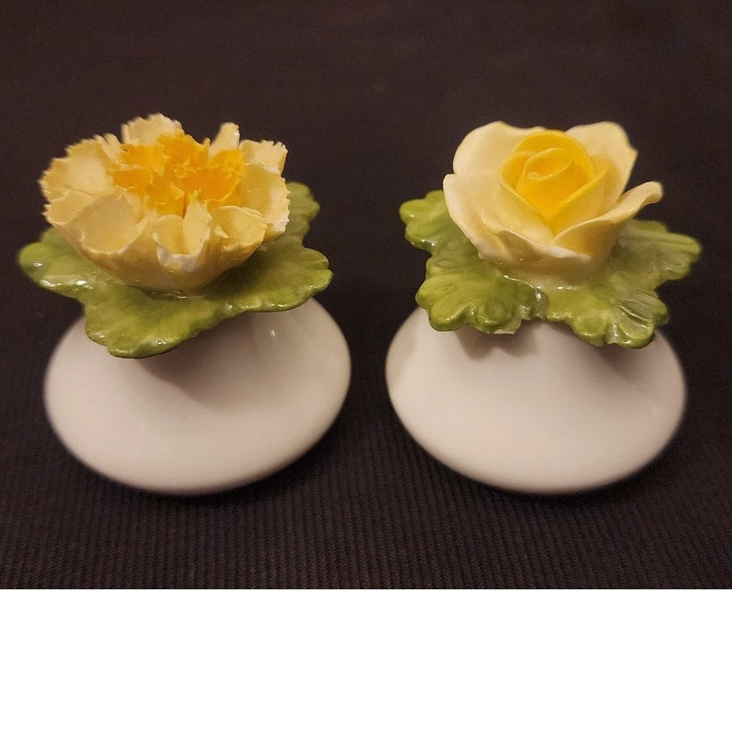 Vintage Aynsley Fine Bone China Salt and Pepper Shakers Floral Cluster Small