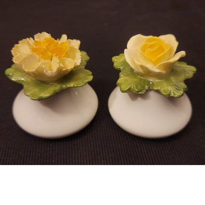 Vintage Aynsley Fine Bone China Salt and Pepper Shakers Floral Cluster Small