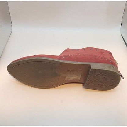 QUPID - Red Studded Ankle Boots - Size 9 - Slightluy Worn, See Pics - CUTE!