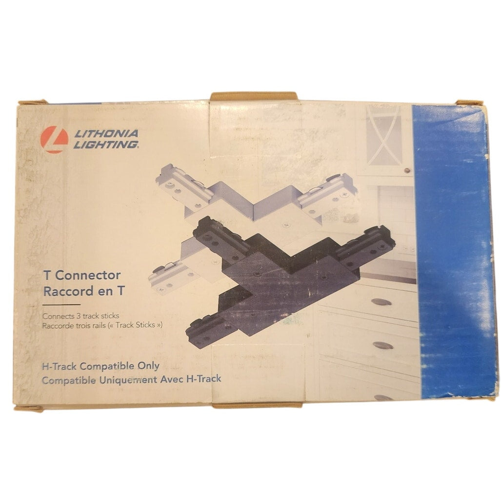 Lithonia H‑Track T Connector Black Channel + White Power Feed New