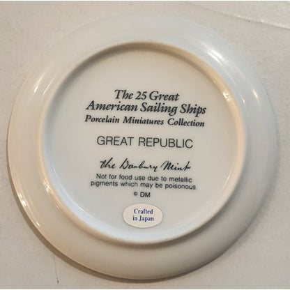 Danbury Mint Great American Sailing Ships Miniature Plate GREAT REPUBLIC Japan