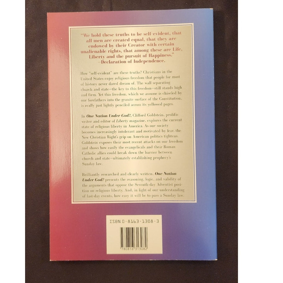 One Nation Under God Clifford Goldstein 1992 Pacific Press 0816313083 SDA Book