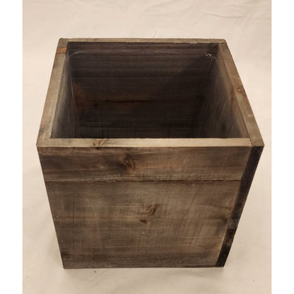 Rustic Woodland Planter Box with Plastic Insert - Abt. 7"X7"X7" - Opening 6X6"