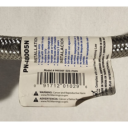 Eastman - Faucet Steel-Flex 20" Hose - 3/8" Comp x 1/2" FIP - 48005N - FREE SHIP