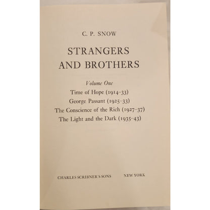 Strangers and Brothers - Volumes I, II, and III - C.P. Snow - Scribers