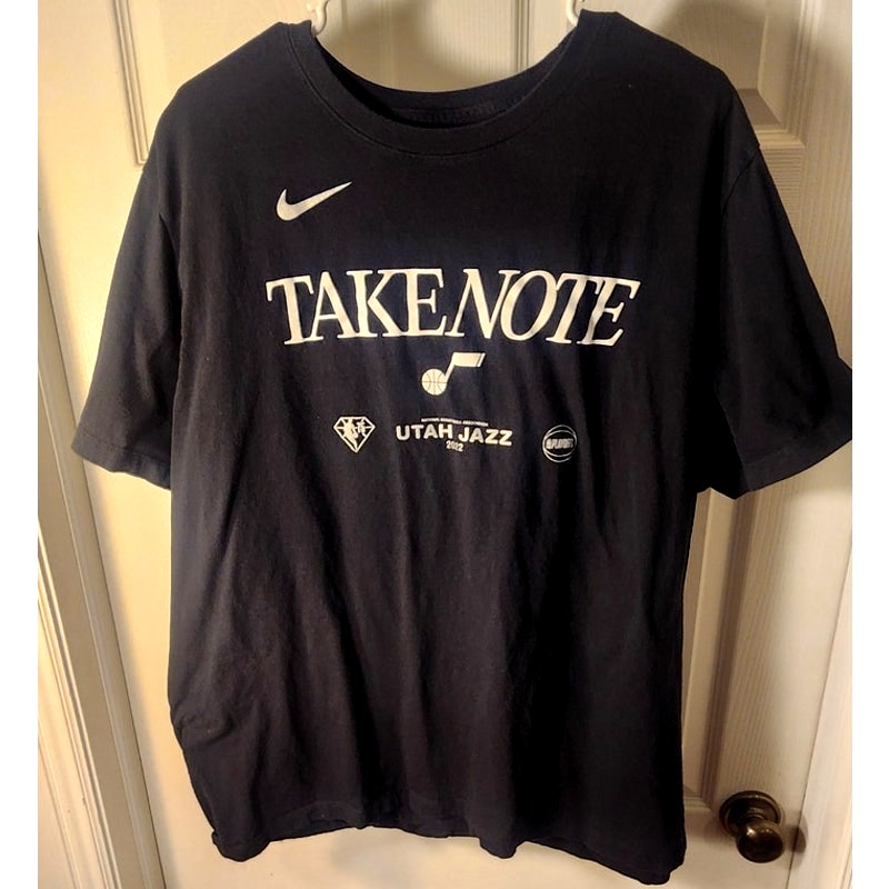 Nike Utah Jazz Take Note Playoff T Shirt Mens XXL Dark Gray 2022 NBA Basketball