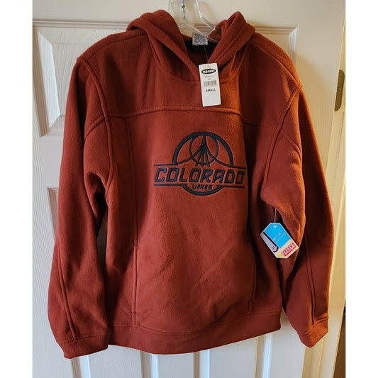 Old Navy Performance Fleece Pullover Hoodie - Rust - Small - Colorado UsREG Logo