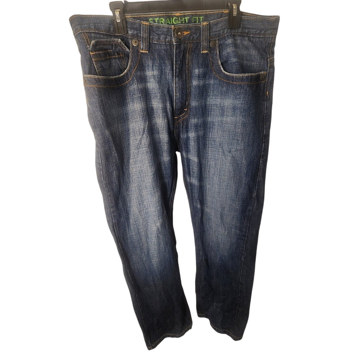 Wrangler Men's Straight Fit Jeans Size 38x32 Blue Denim Classic Five-Pocket