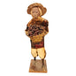 Vintage Handmade Mexican Folk Art Paper Mache Man Fruit Basket Figurine 12"