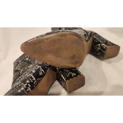 Steve Madden Retrograde Snake Print Ankle Boots Women's Size 5.5 M Grey