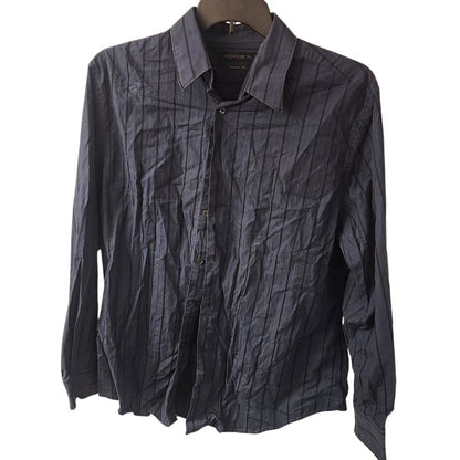 AXIST Modern Fit Button‑Up Shirt XL Blue Striped Wrinkled Good Shape