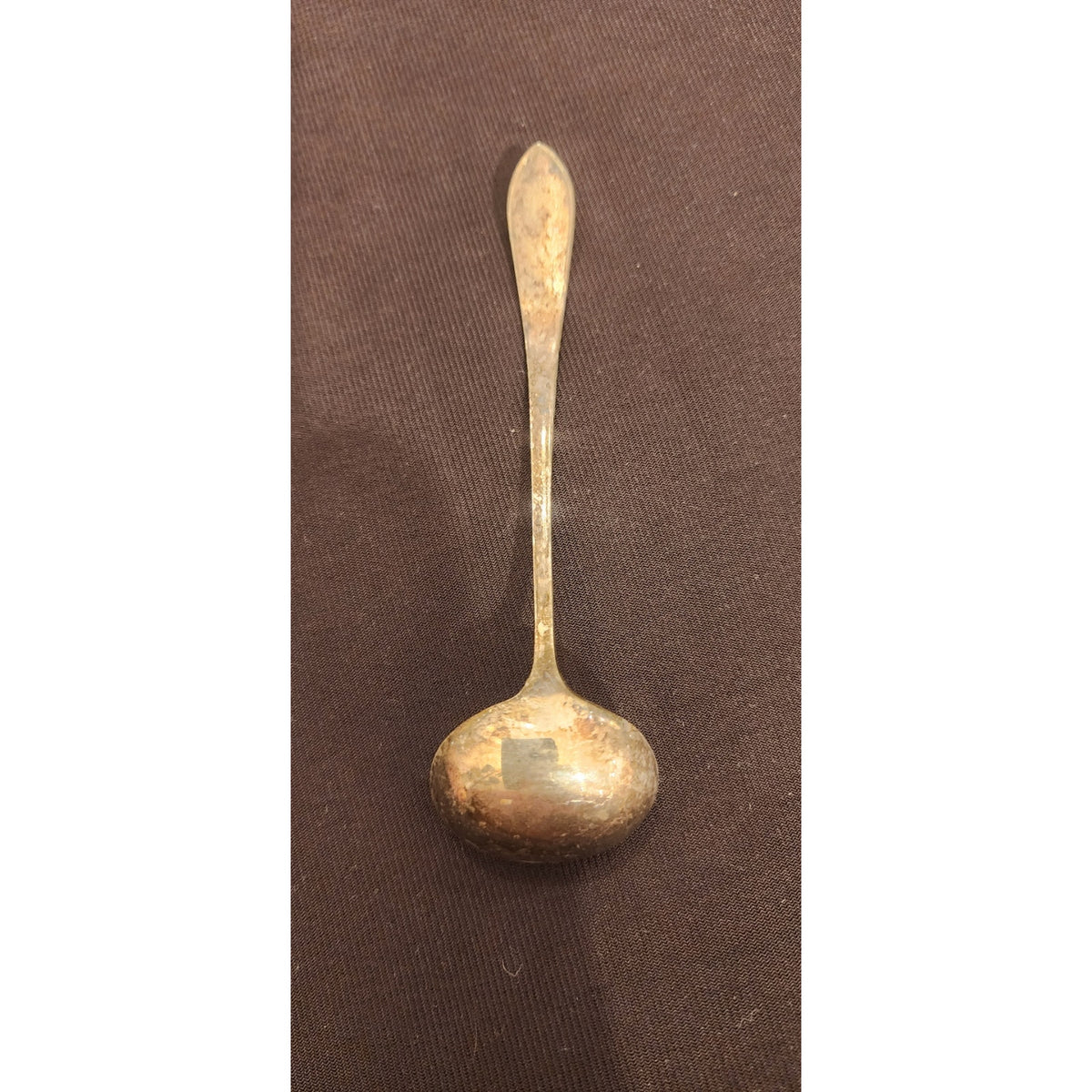 Vintage Silverplate Small Condiment Ladle Sauce Spoon Plain Handle 5.125 In