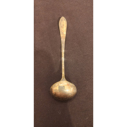 Vintage Silverplate Small Condiment Ladle Sauce Spoon Plain Handle 5.125 In