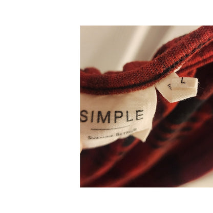 Simple Brand, Cute, soft, plaid jumper - Large