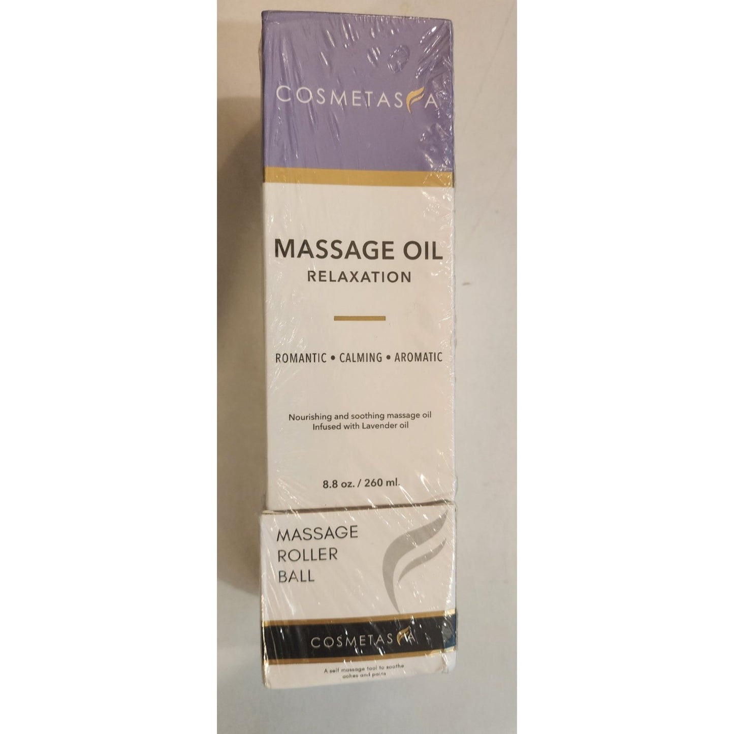 Lavender- Relaxation Massage Oil W/Massage Roller Ball - 8.8 oz - Romantic, etc.