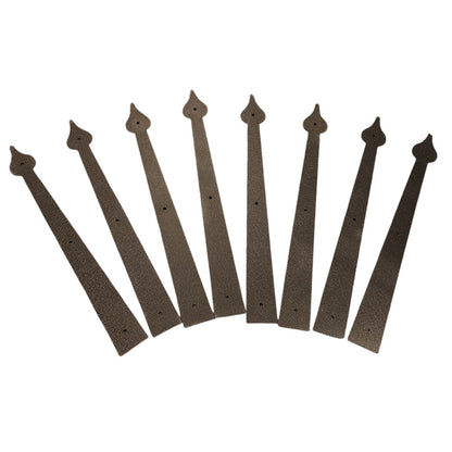 16 Inch Stamped Steel Spear Hinges Matte Black 2 Box Lot 16 Total Carriage Style