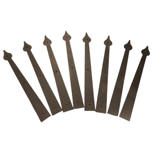 16 Inch Stamped Steel Spear Hinges Matte Black 2 Box Lot 16 Total Carriage Style