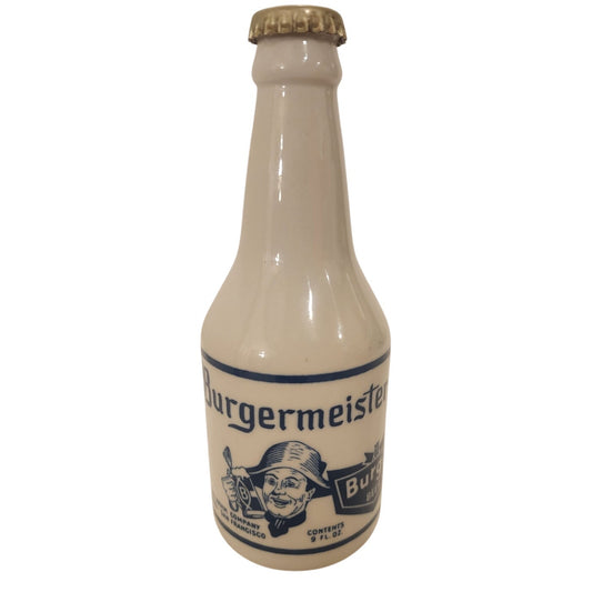 Burgermeister Beer Stoneware Bottle – Ceramarte Brazil – Vintage 9 oz