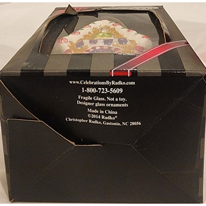 RADKO - 2014 - Celebrations Hand Crafted Glass Ornament - Gingerbread House