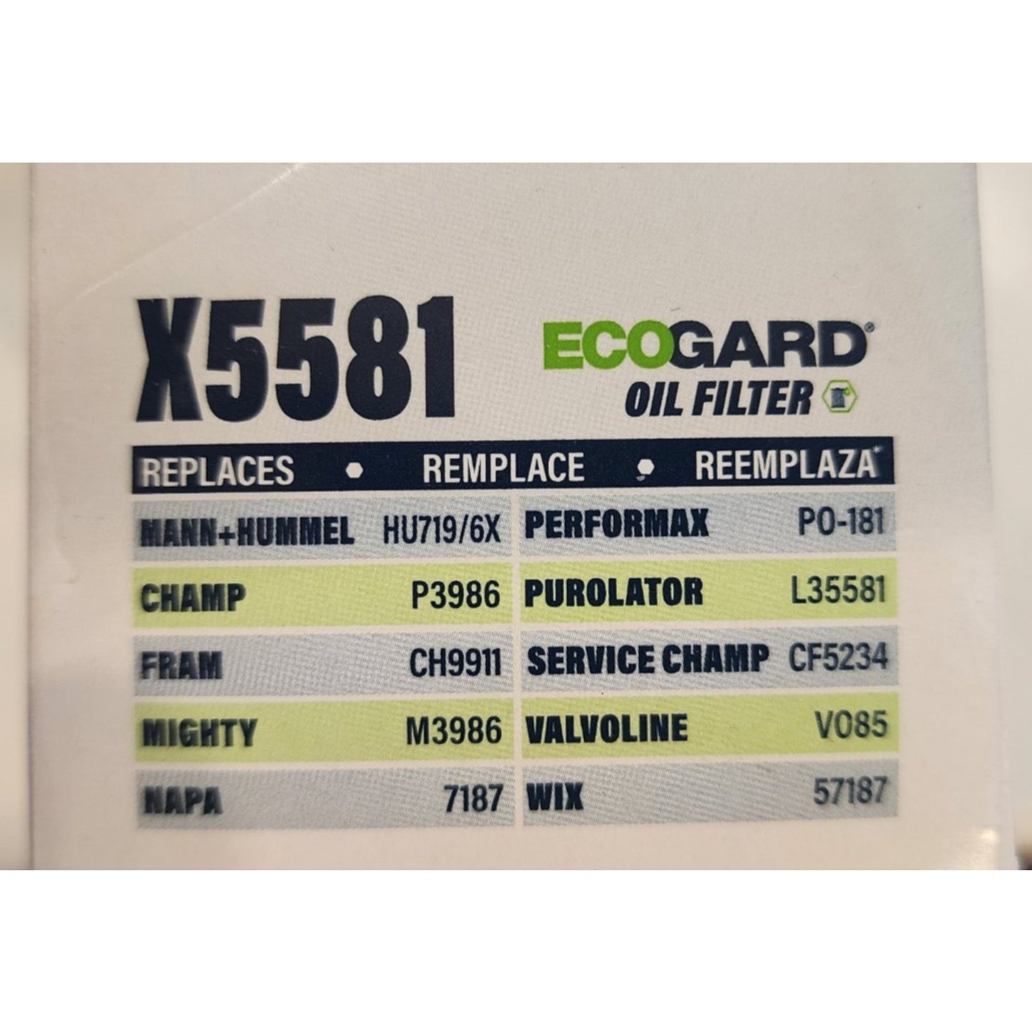 Engine Oil Filter X5581