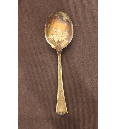 Vintage Reed & Barton Silverplate Spoon R&B A1 6 In 0.8 oz Floral Scroll
