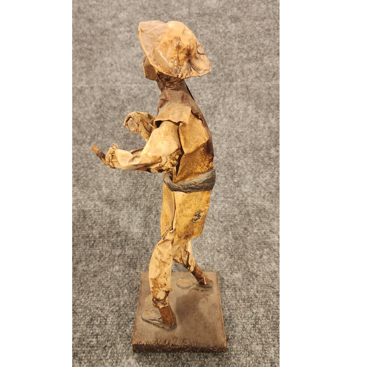 Vintage Handmade Mexican Folk Art Paper Mache Signed Figurine 13" Back Mark
