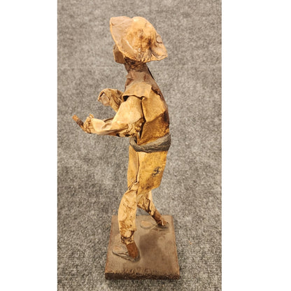 Vintage Handmade Mexican Folk Art Paper Mache Signed Figurine 13" Back Mark