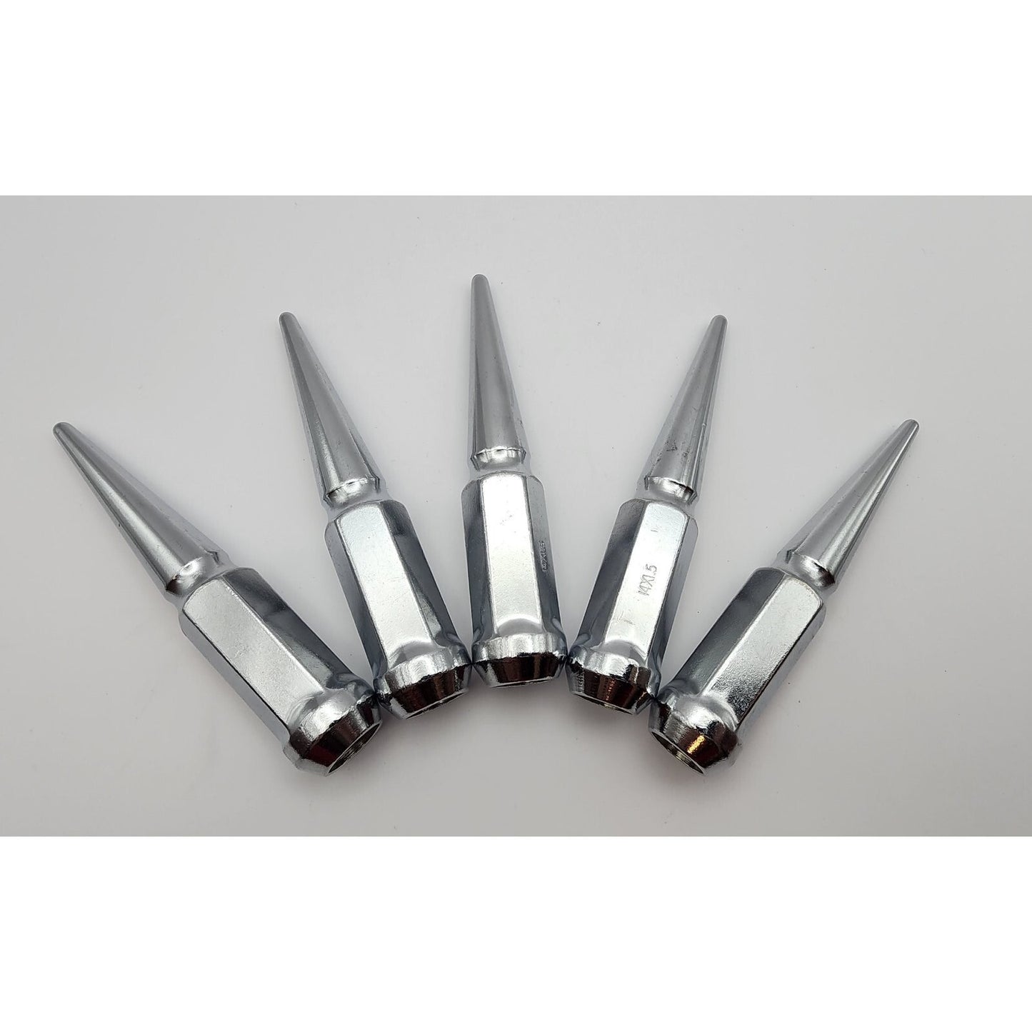 24x Chrome 14x1.5 Spike Lug Nut -Fit GMC and Chevy - 1500's, Full Size SUV -4.5"