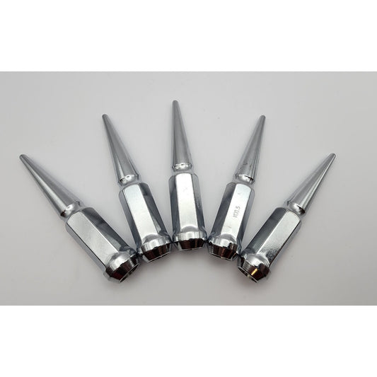 24x Chrome 14x1.5 Spike Lug Nut -Fit GMC and Chevy - 1500's, Full Size SUV -4.5"