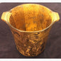 Leslie Roy Designs Gold Leaf Bowl Handmade Italy – Signed – 9" Handles – Heavy