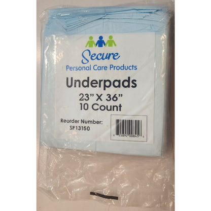 Secure - Personal Care Products - SP13150 - 23" x 36" - Underpads - 10 Count