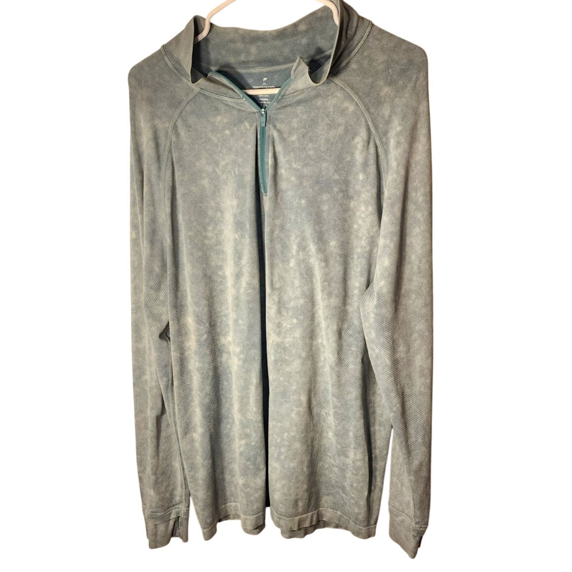 Fila Mens XXL Light Greenish Gray Marbled Long Sleeve Henley Shirt RN134638