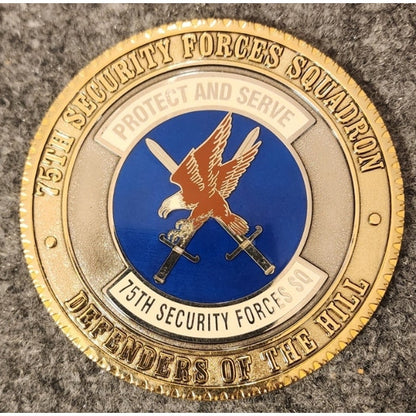 USAF 75th Security Forces Squadron Commander For Excellence Plaque Coin Display