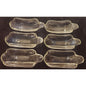 Vintage Clear Glass Banana Split Dishes Set of 6 – Ribbed Oval Dessert Bowls