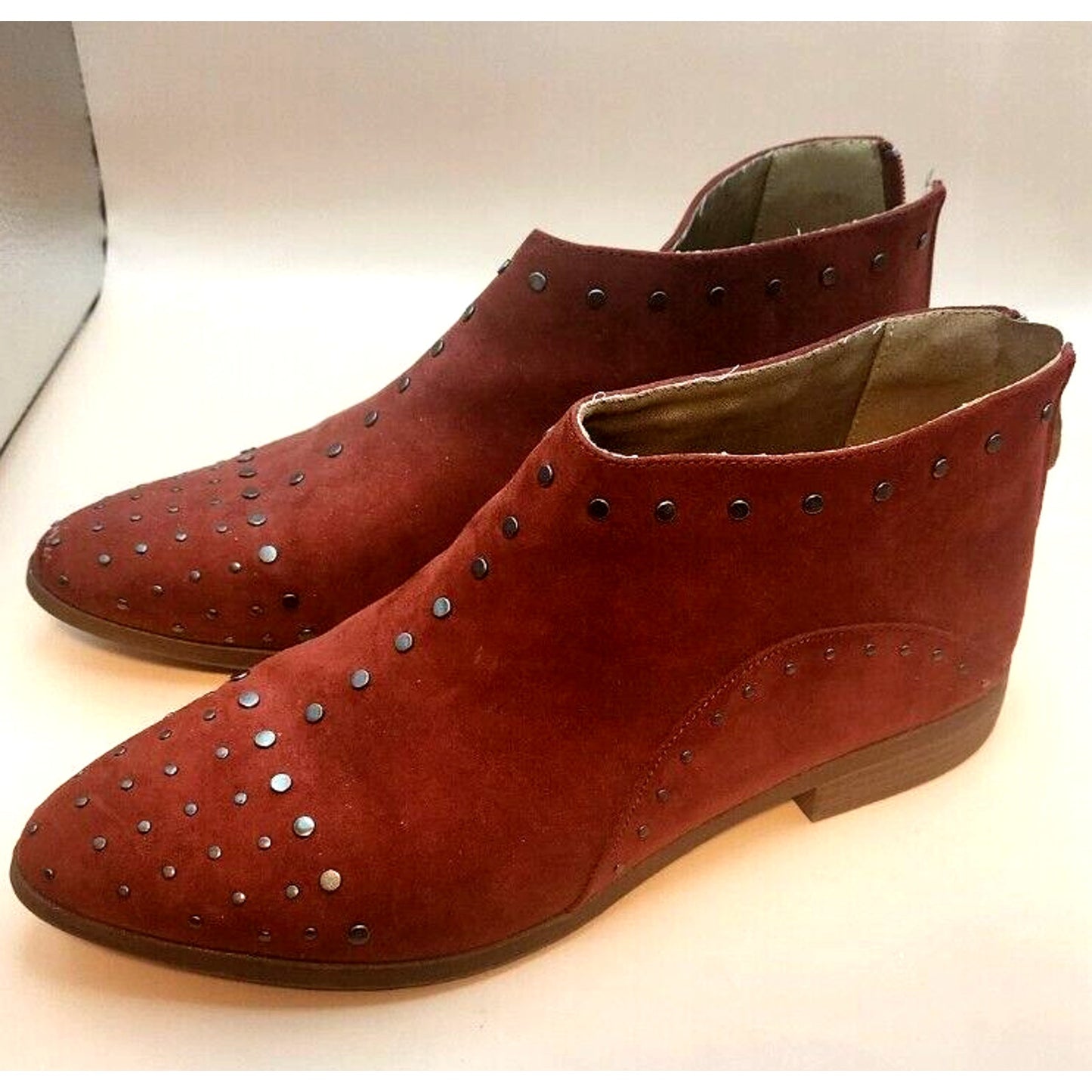 QUPID - Red Studded Ankle Boots - Size 9 - Slightluy Worn, See Pics - CUTE!