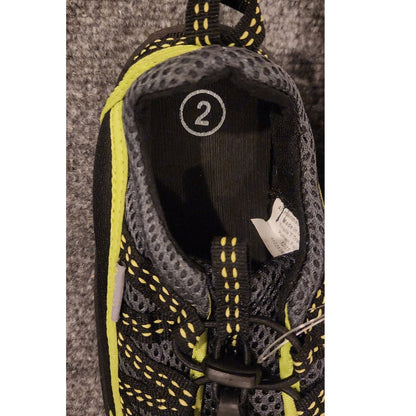 Northside Kids Size 2 Gray Yellow Closed Toe Boat Shoes NWT