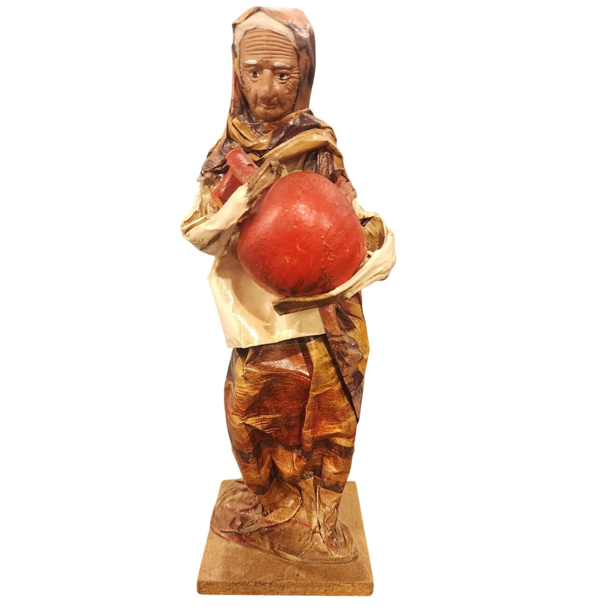 Vintage Handmade Mexican Folk Art Paper Mache Market Woman Broken Pot Figurine
