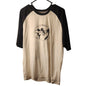 Badger Sport Fighting Penguins 36 Raglan Baseball Jersey Shirt White Black XL