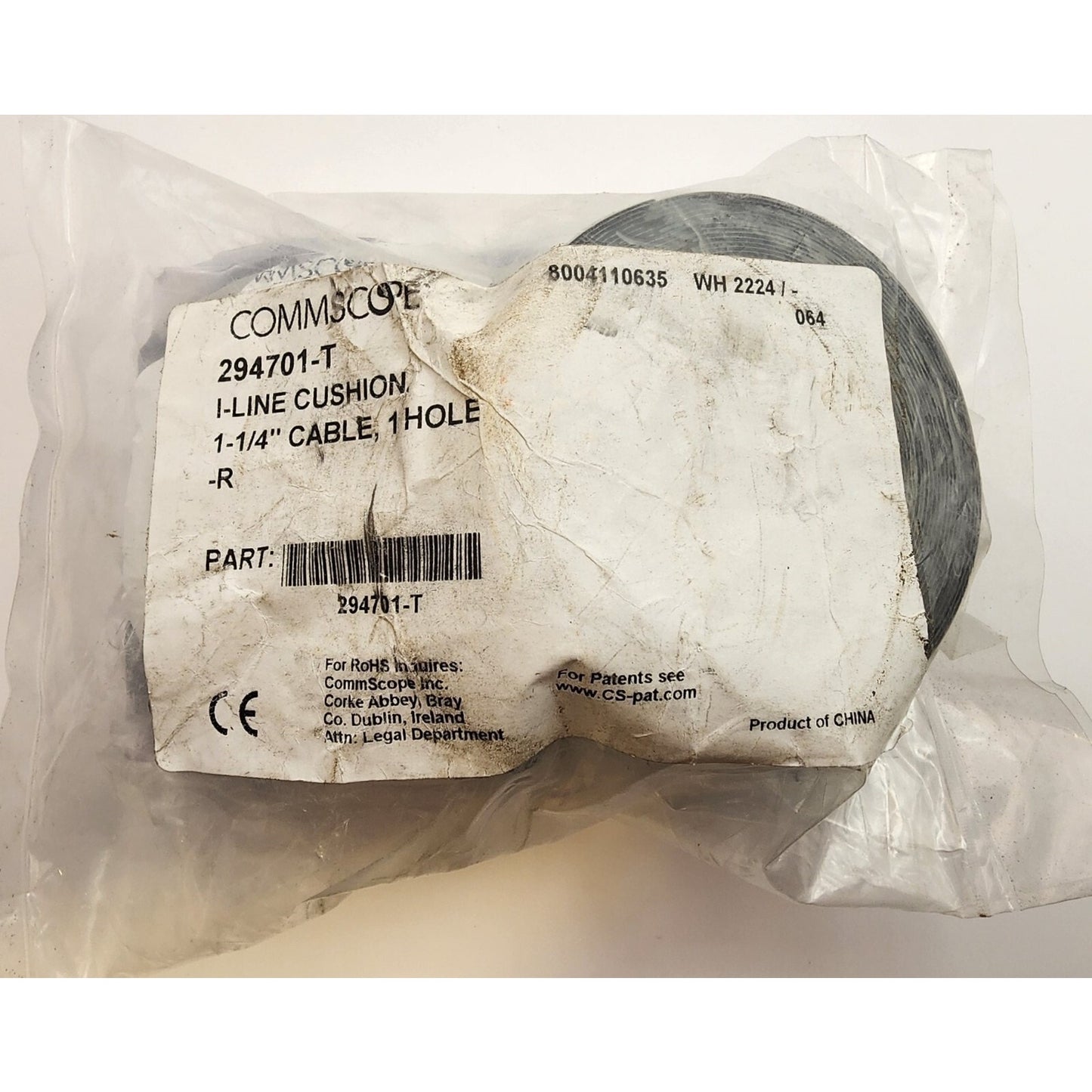 COMMSCOPE 294701-T, 1-1/4" Cable, I-Line Cushion, 1 Hole Cushion with Tape