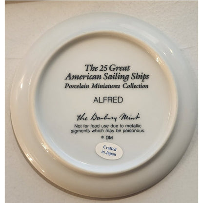 Danbury Mint Great American Sailing Ships Miniature Plate ALFRED Crafted Japan