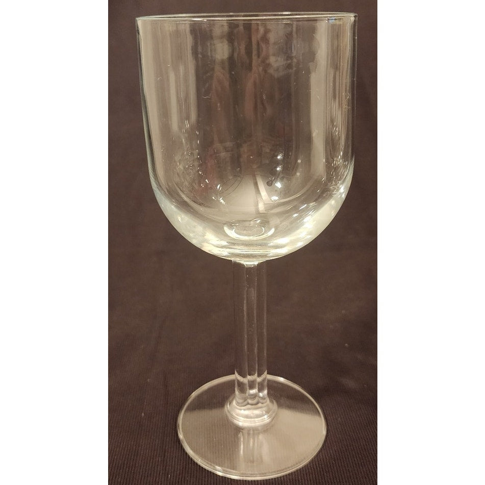 Vintage Hand Blown Lead Crystal Water Wine Goblets 7 Inch Set of 4 Flat Stem