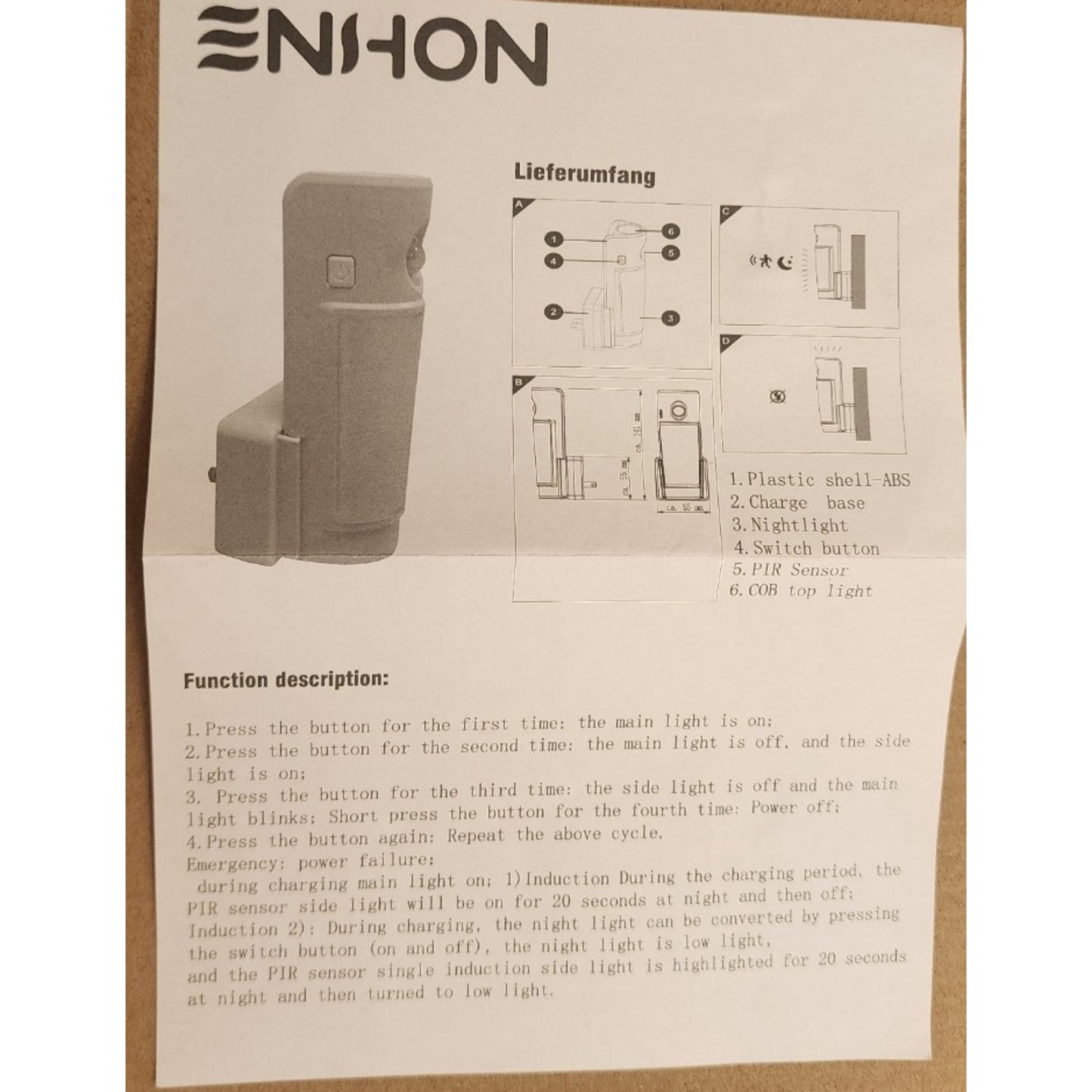 Enhon - LED - Rechargeable Plug in Flashlights - 3 Pack - Emergency Lights