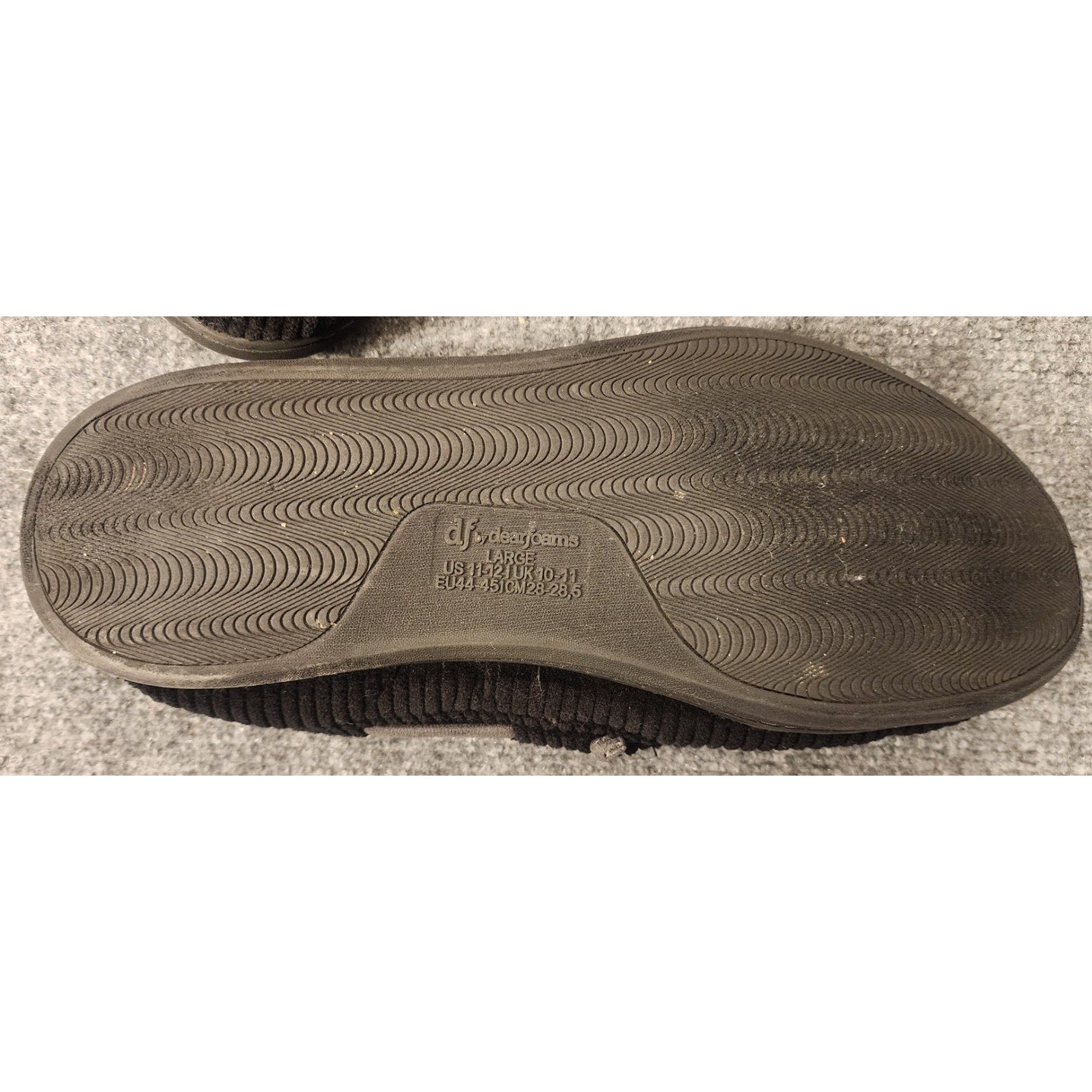 Dearfoams Mens House Slippers Slip On Clogs Shoes Size Large 11-12 Black