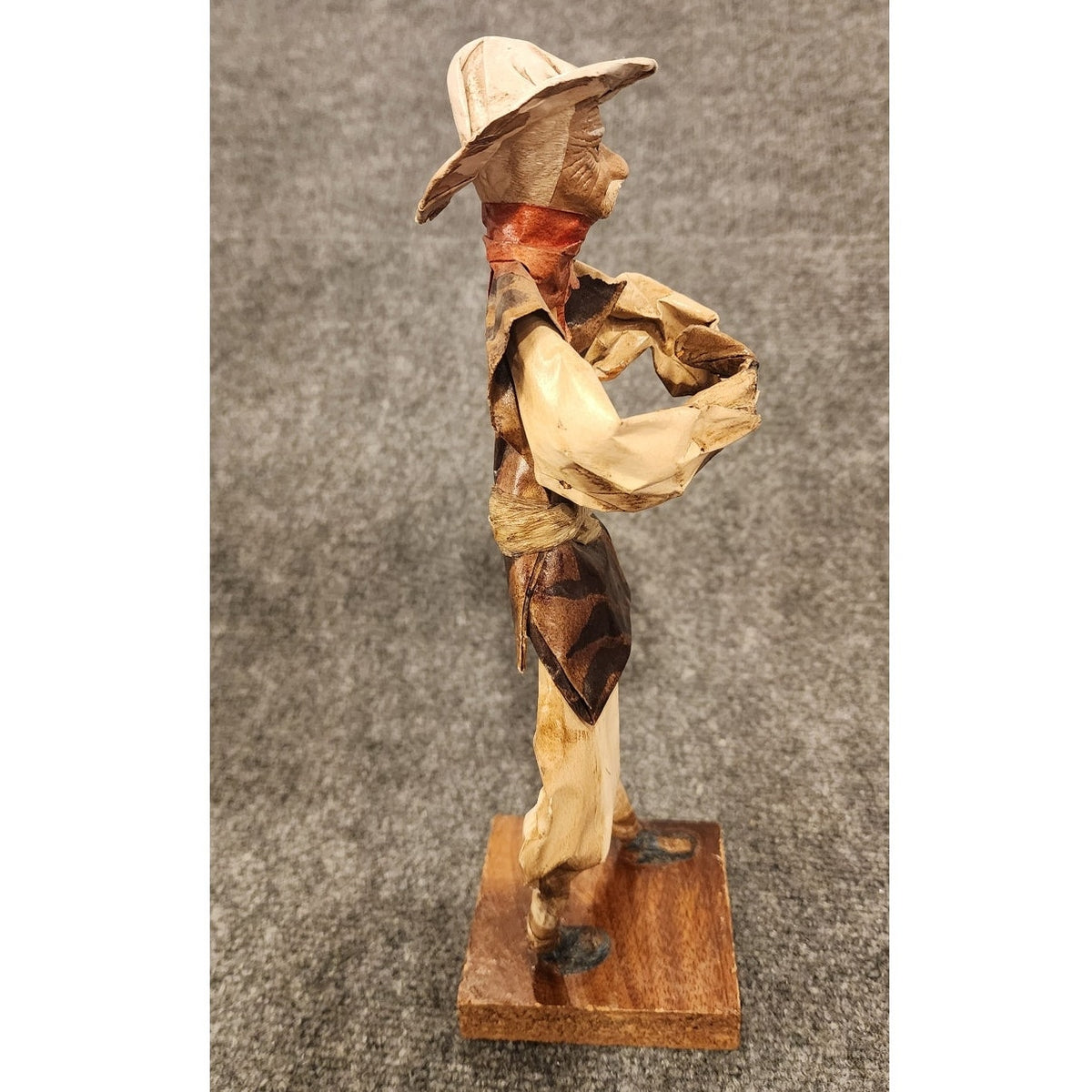 Vintage Handmade Mexican Folk Art Paper Mache Musician Figurine 10" - As Is