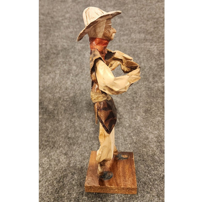 Vintage Handmade Mexican Folk Art Paper Mache Musician Figurine 10" - As Is