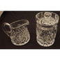 Vintage Clear Glass Crystal Creamer and Sugar Bowl Set with Lid Hand Blown 2 Pc