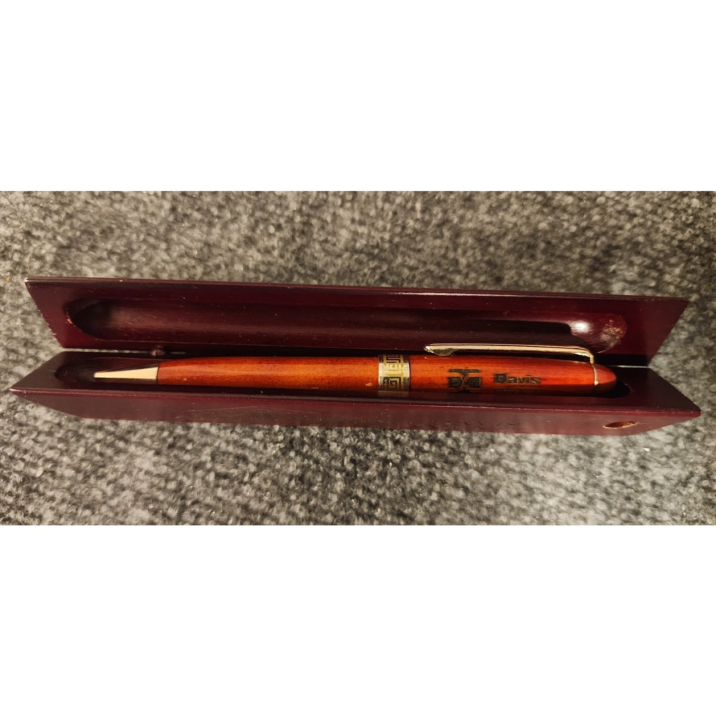 Vintage Davis County Utah Commemorative Desk Pen Holder Base Swivel Set