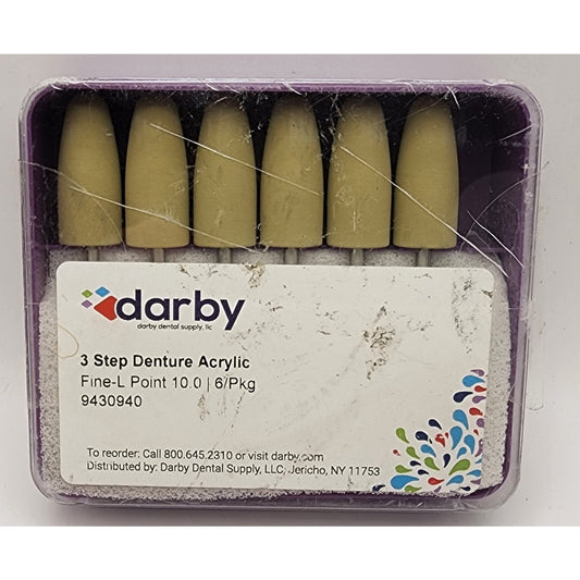 Darby Dental - 3 Step Denture Acrylic - Fine-L Point - 6 Pk - 9430940